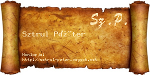 Sztrul Péter névjegykártya